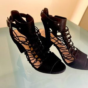NWOB Vince Camuto gladiator style black heels. Never been worn